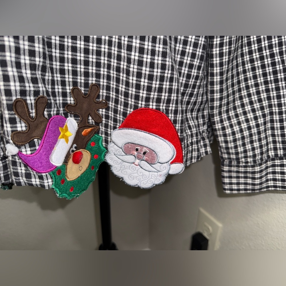 Vintage Black and‎ White Plaid Christmas Shirt- Size XL - Picture 3 of 9